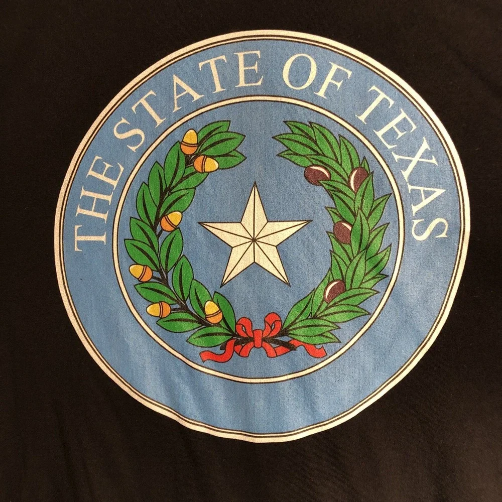 STATE OF OF TEXAS LOGO WOMEN'S  XL  BLACK T-SHIRT